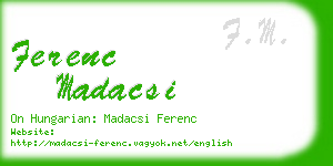 ferenc madacsi business card